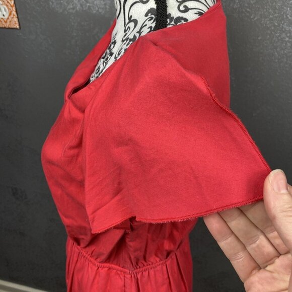 GAP Salmon Pink Tencel Cotton Dress – Asymmetric Neckline, Pockets, Size 6 - Picture 7 of 9